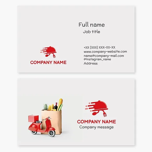 Business card template Food delivery