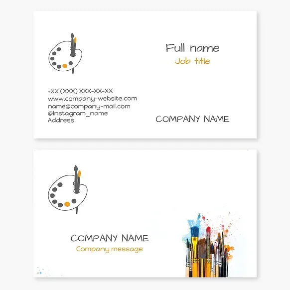 Business card template Artist, art studio, art gallery
