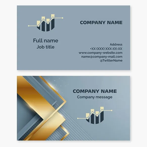Business card template Analytics, accounting, finance, accounting, audit