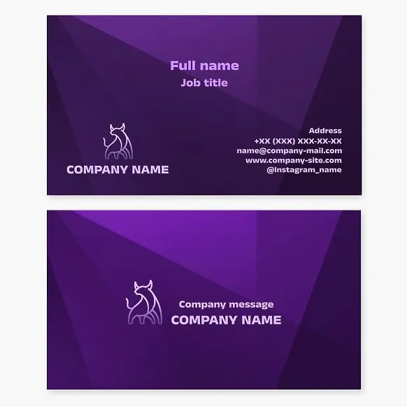 Business card template "Abstract Bull." A symbol of strength, fertility, and perseverance.