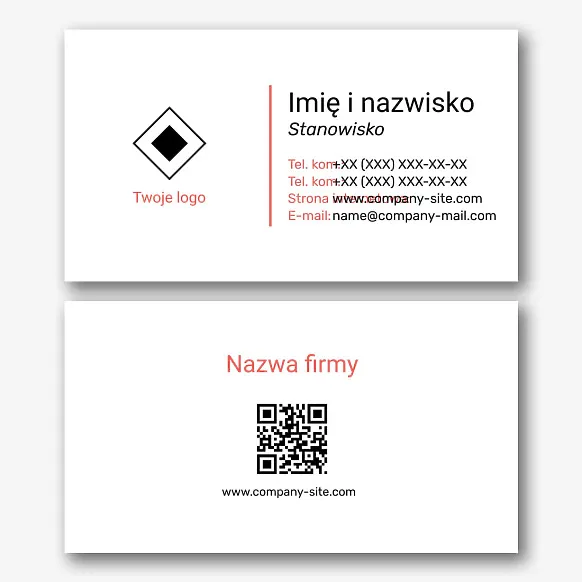 Szablon ścisłej, zwięzłej wizytówki