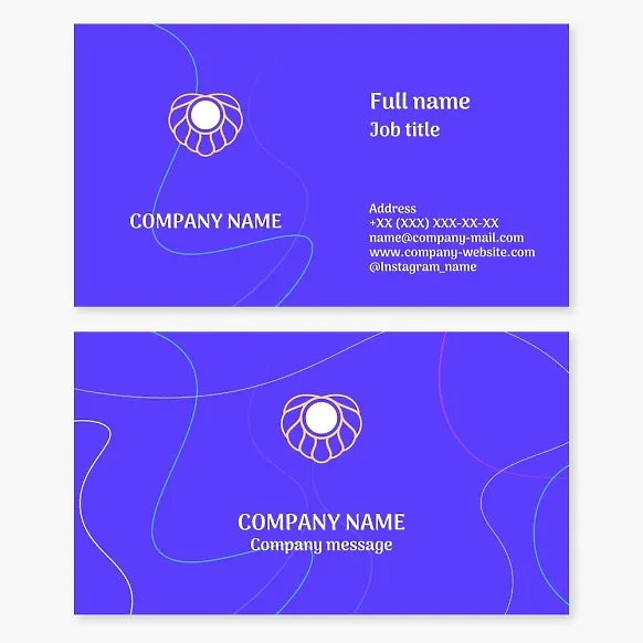 Business card template. Shell, pearl. Jewelry.