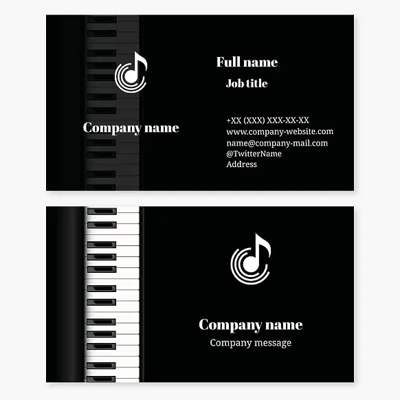 Business card for Piano lessons
