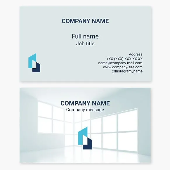 Business card template. Construction and finishing works.