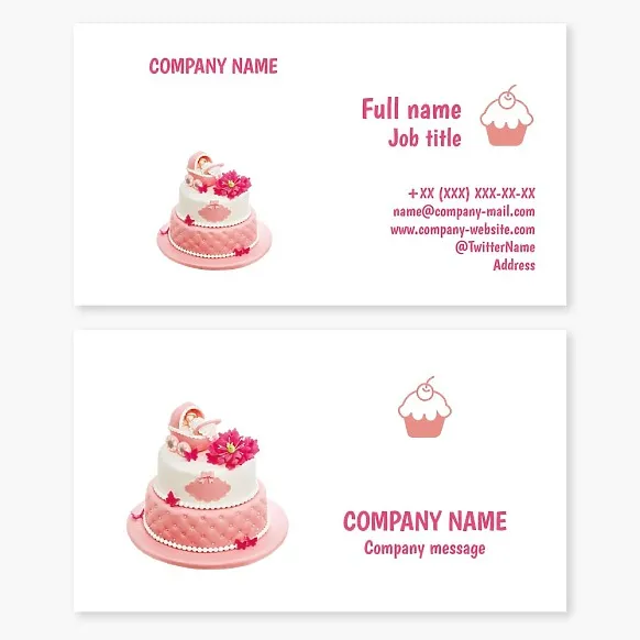 Business card template Cake, pastry, cooking