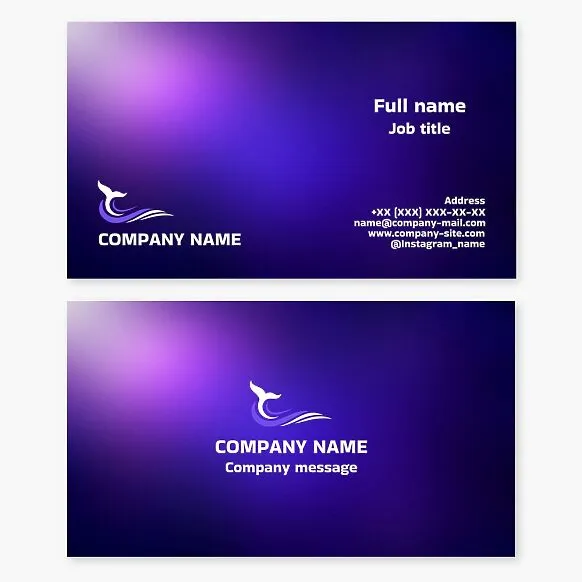 Business card template. Abstract. Dolphin. Beach goods and services.
