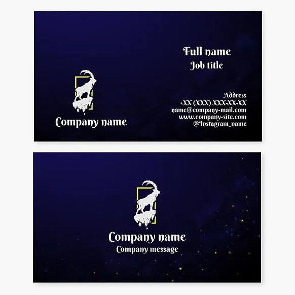 Mountain goat business card template.