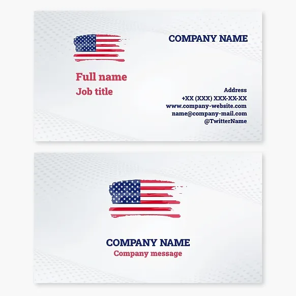 Business card template USA flag, patriotism