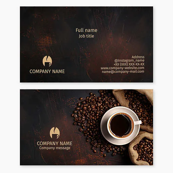 Business card template. Coffee. Cafe.