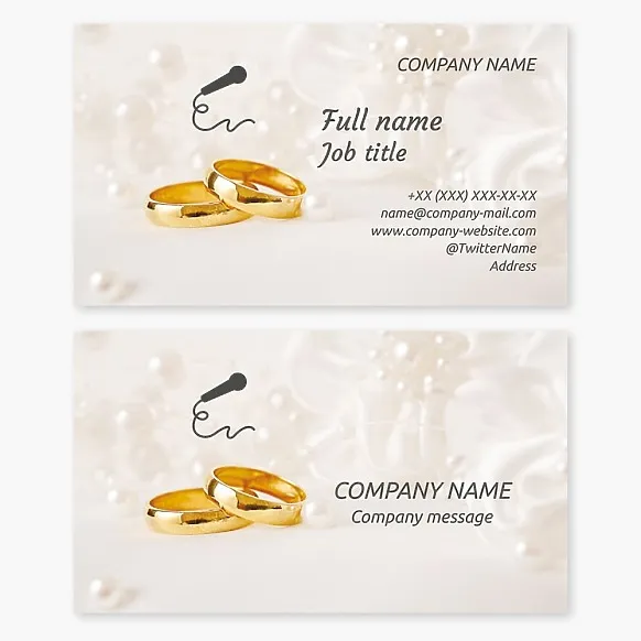 Template of business card Toastmaster, wedding host