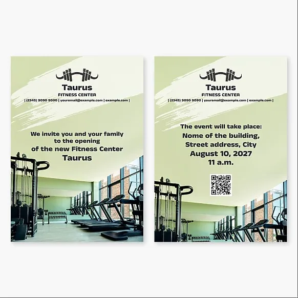 Informational postcard template about the opening of a new establishment