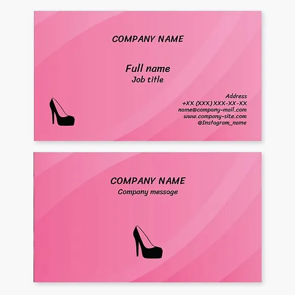 Women's Shoe Store Fashion Business Card Template