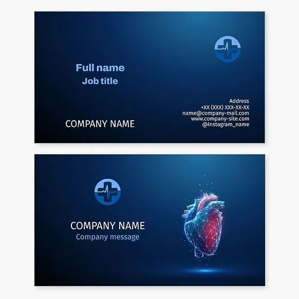 Business card template. Healthcare. Cardiologist.