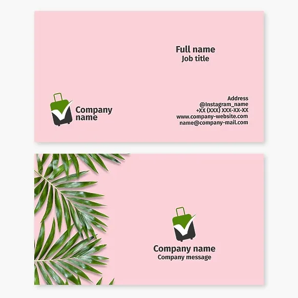 Business card template. Travel agency.