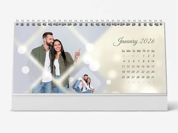 Wedding Desk Calendar Template with Bokeh
