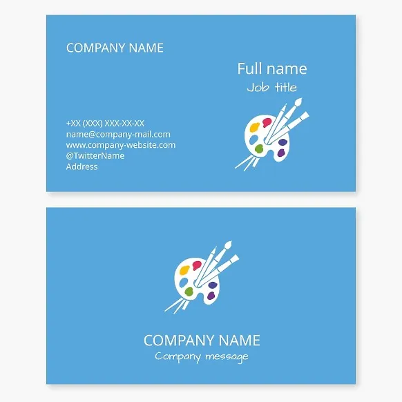 Business card template Artist, fine art, oil painting