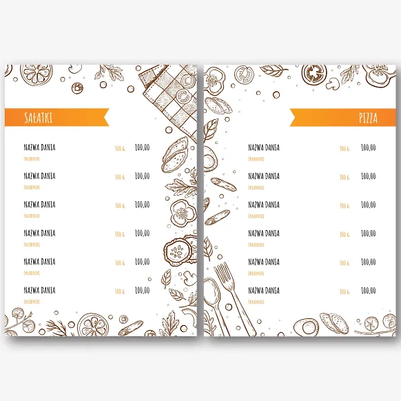 Szablon menu głównego dla restauracji