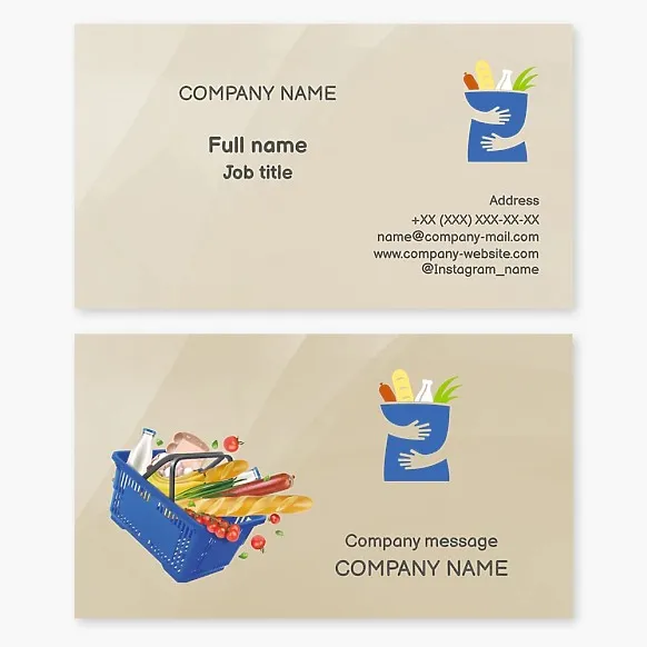 Business card template Grocery store