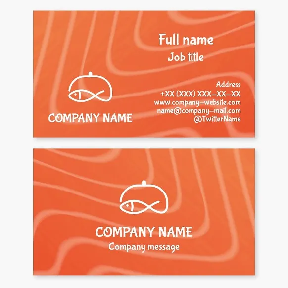 Fish restaurant business card template