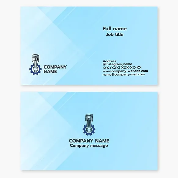 Business card template. Car repair. Automotive parts manufacturing.