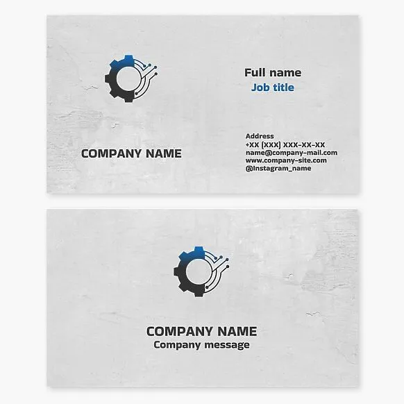 Business card template for an engineering and manufacturing company.