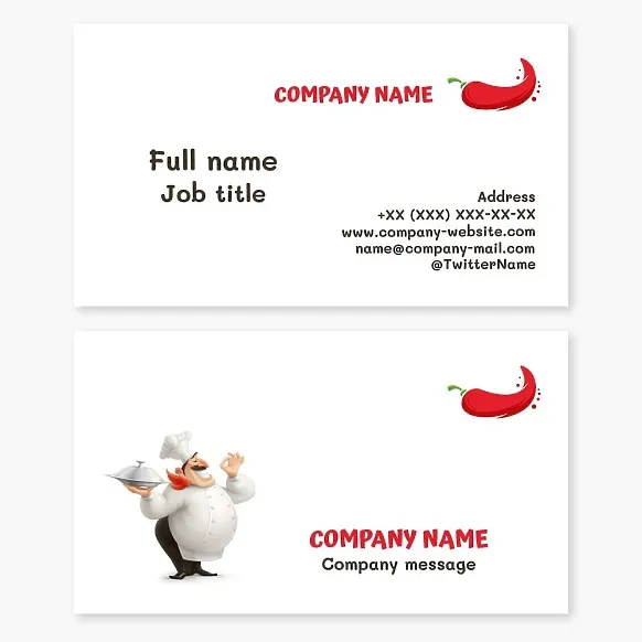 Business card template Restaurant, pepper