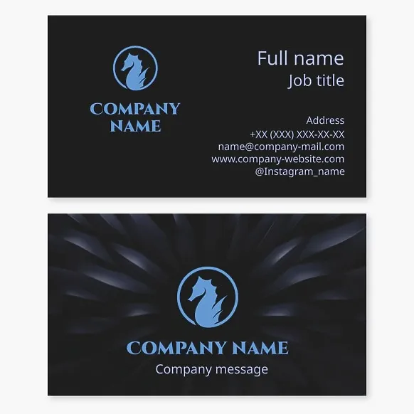 Seahorse business cards template