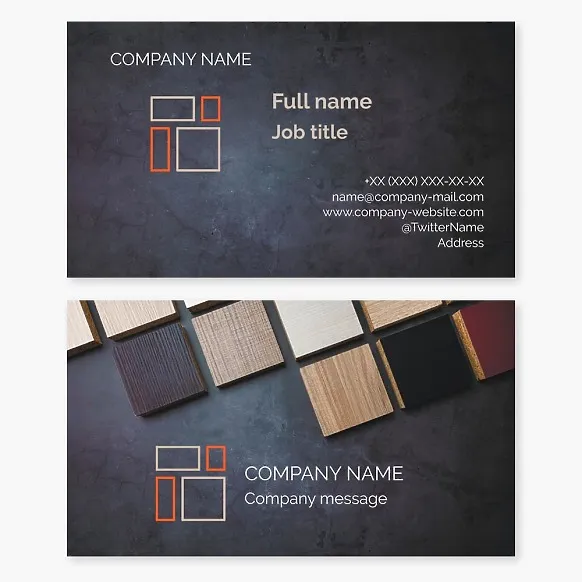 Business card template Panel materials for furniture production, chipboard