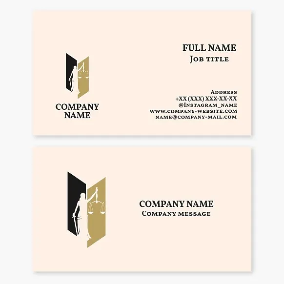Business card template Advocacy, jurisprudence