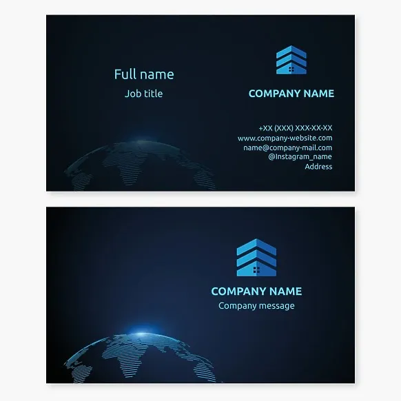 Business card template Construction and rental of real estate