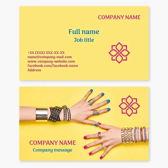 Business card template Costume jewelry