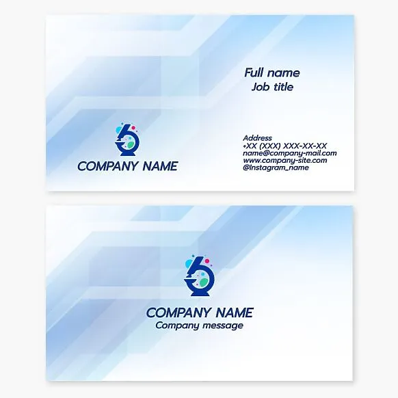 Business card template. Laboratory tests.