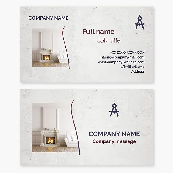Business card template Interior design