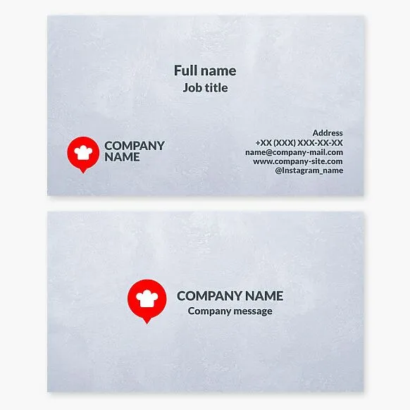 Chef Logo | Location Icon | Restaurant, Cafe Business Card Template
