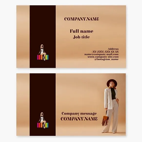 Business card template. Fashionable clothes. Model agency. Boutique. Brand.