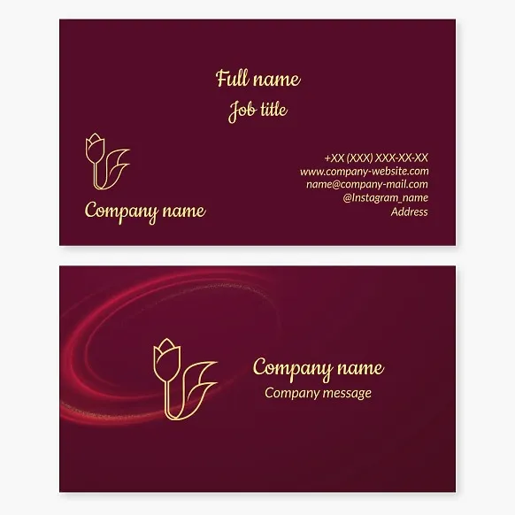 Tulip business card template, flower, bouquet making