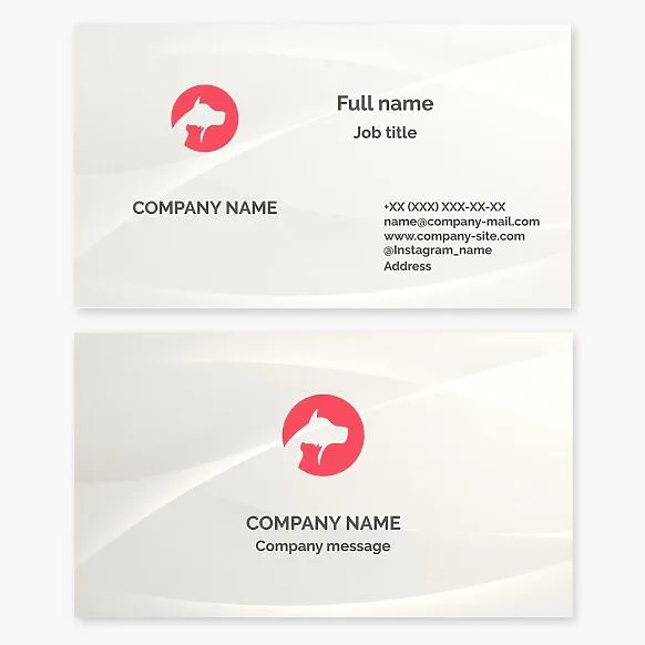 Business card template. Pet shelter. Dogs and cats. Letter O.