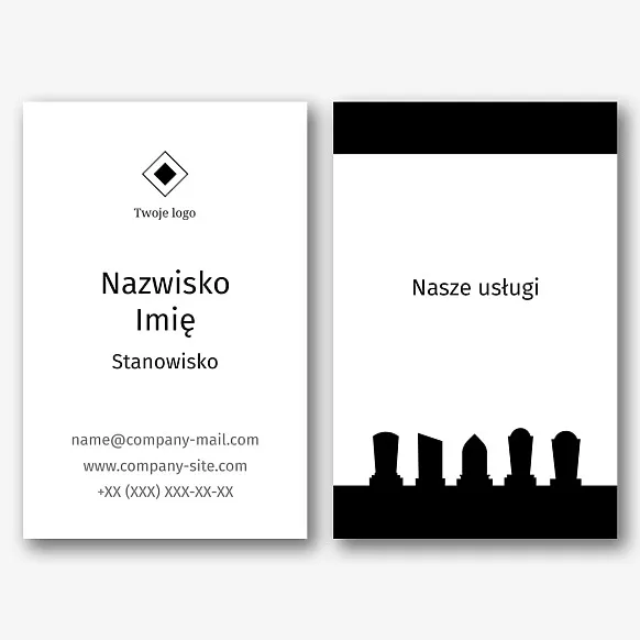 Szablon wizytówki producenta nagrobków