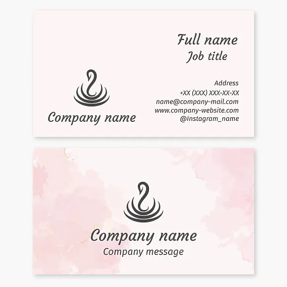Business cards template Swan, beauty, Spa, salon