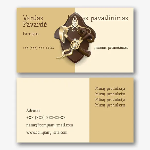 Kalvio vizitinės kortelės Šablonas