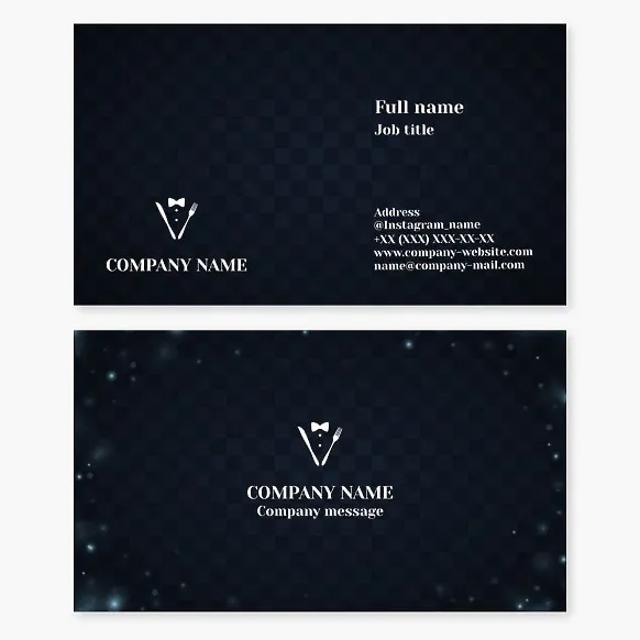 Business card template. Restaurant.