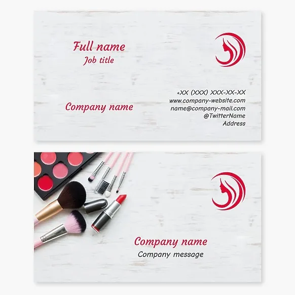 Business card template Cosmetics, make-up