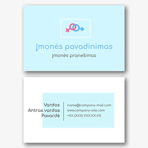 Reproduktologo vizitinės kortelės Šablonas