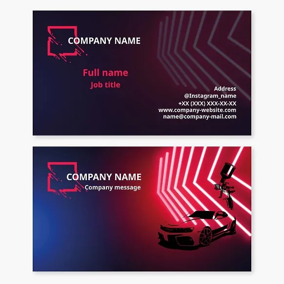 Auto Body Painting Business Card Template