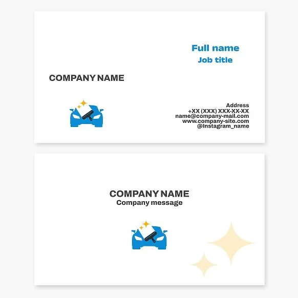 Business card template. Car detailing.