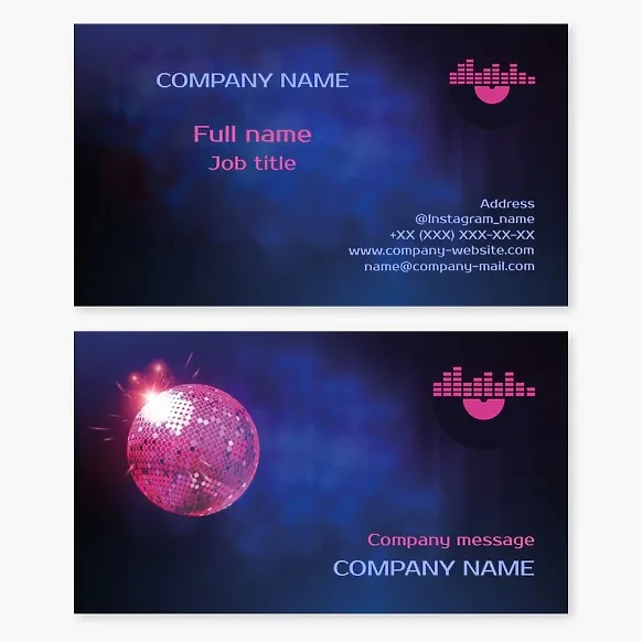Business card template Night club, disco