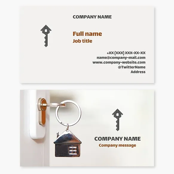 Business card template Door locks, duplicate keys