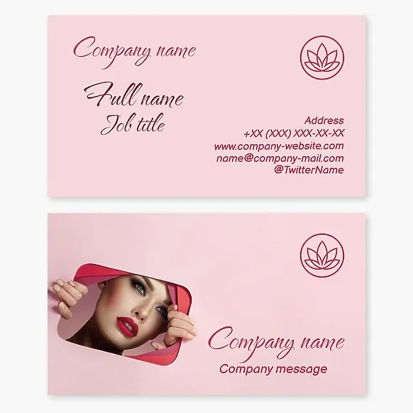 Business card template Lotus, makeup, style, beauty salon