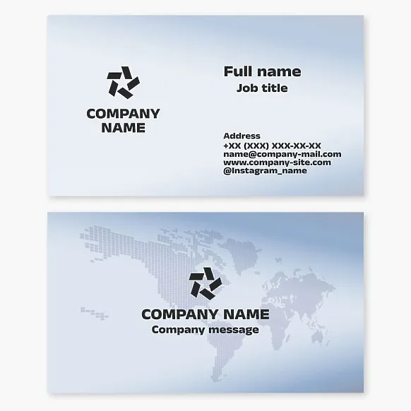 Business card template. Abstract. A star in a global world. Worldwide popularity.
