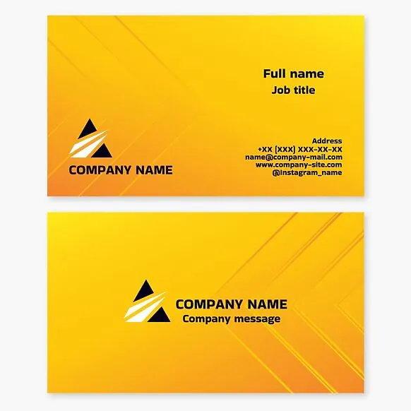 Business card template with an abstract logo. Movement, progress, energy, development. Letter A.